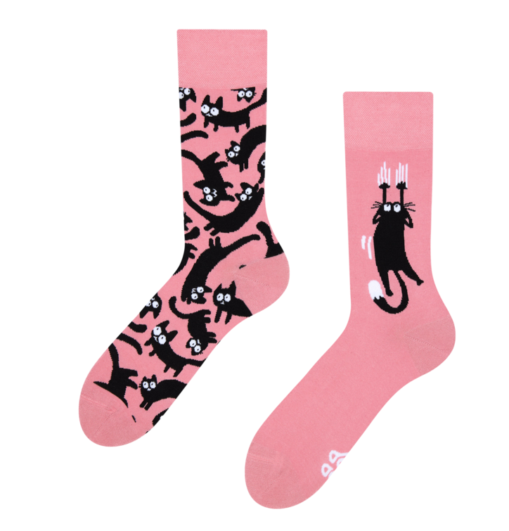 Funny Socks Pink Cats