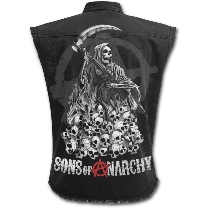 Sleeveless Shirt With Design Sons Of Anarchy Reaper Skulls Dedoles
