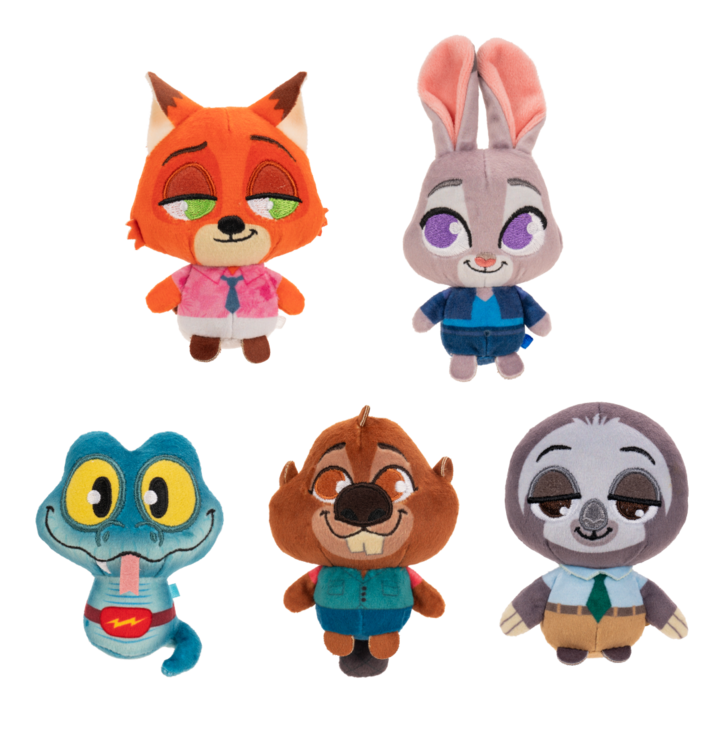 Dedoles Zootropolis plyšák – 5-balenie, 8 cm Viacfarebná
