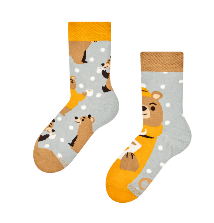 Dedoles  detské teplé ponožky Macko a čaj Viacfarebná