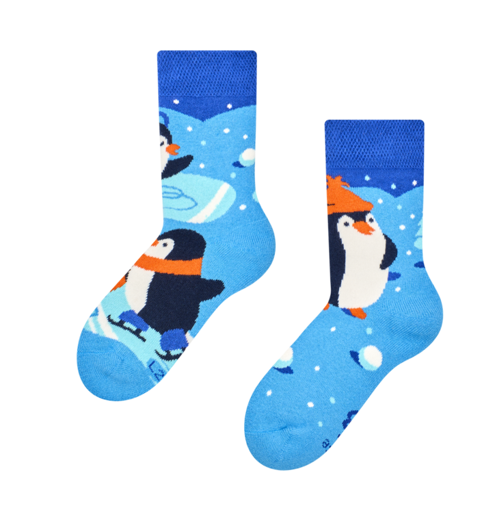 Dedoles  detské teplé ponožky Tučniaky na korčuliach Modrá