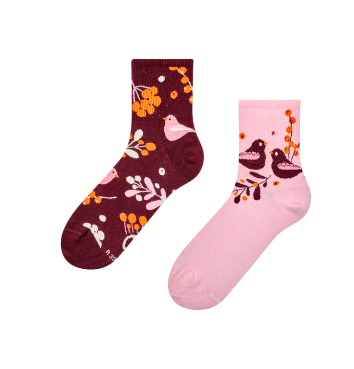 Dedoles  lýtkové ponožky Vtáčiky a bobule Svetloružová