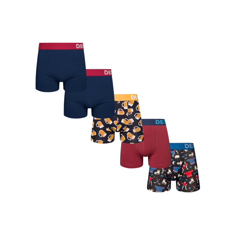 Dedoles Set 5 pánskych boxeriek - Hokejový fanúšik