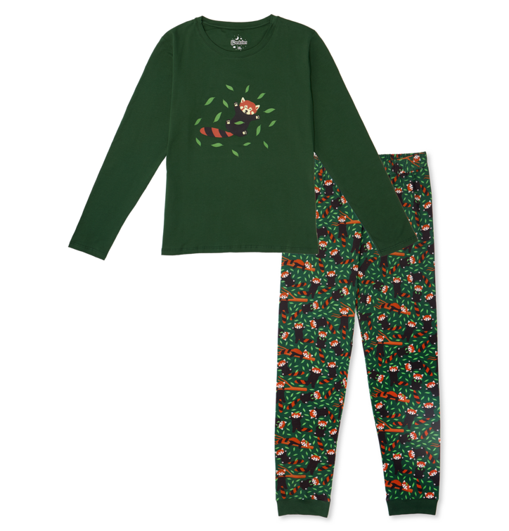 Dedoles  dámské pyžamo Panda červená Zelená