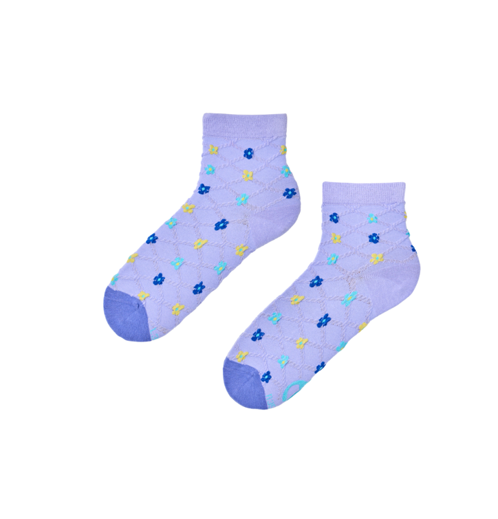 Dedoles Cutecore ponožky Fialové a modré kvietky Fialová