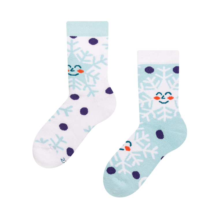 Wesołe ciepłe skarpetki dziecięce Wesołe płatki śniegu