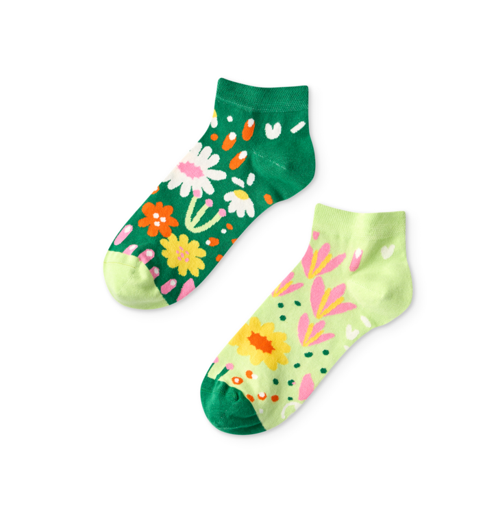 Wesołe skarpetki do kostki Kwiatowy ogród