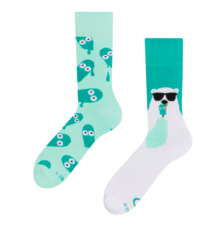 Wesołe i ciepłe skarpetki Niedźwiedź i lody na patyku