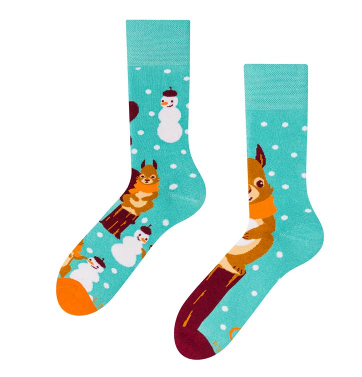 Wesołe i ciepłe skarpetki Zimowa wiewiórka