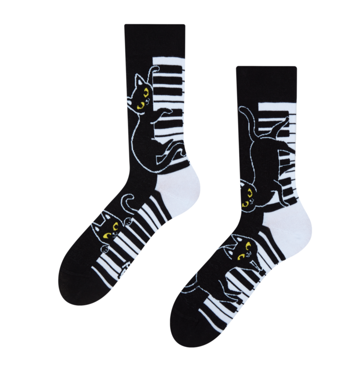 Wesołe skarpetki Kot i fortepian