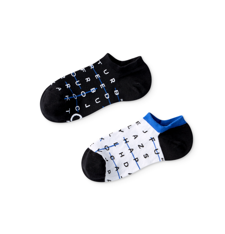 Wesołe skarpetki do sneakersów Krzyżówka