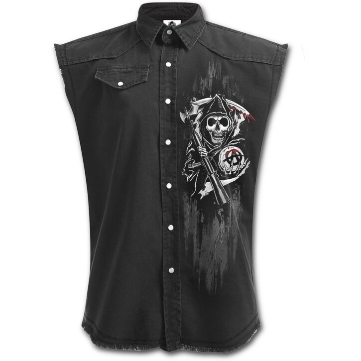 Sleeveless Shirt With Design Sons Of Anarchy Reaper Skulls Dedoles