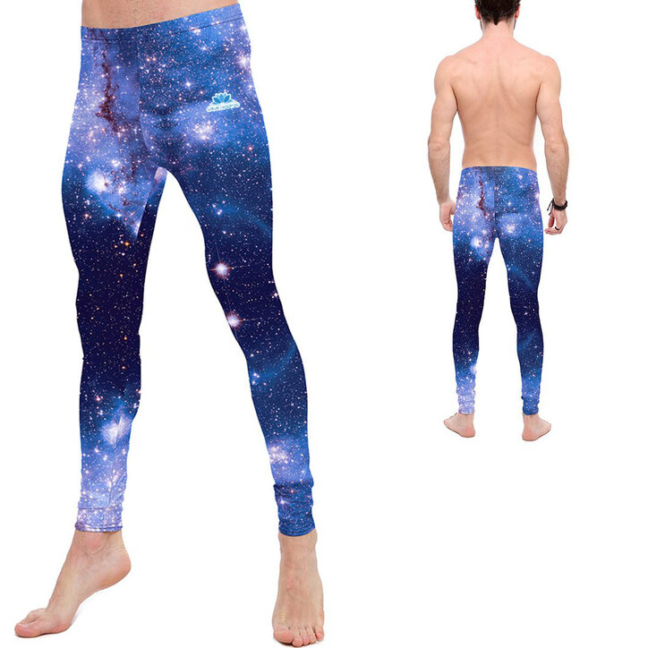 Herren Sport Leggings Blaue Galaxie | Dedoles