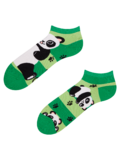 Lustige Knöchelsocken Panda und Streifen