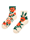 Chaussettes mi-mollet rigolotes Jardin de coquelicots