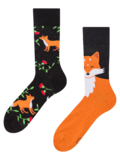 Lustige Socken Fuchs und Blüten
