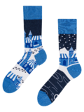 Veselé ponožky Zimní vesnička