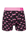 Lustige Boxershorts für Männer Flamingos und Herzen