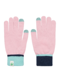 Licht roze en blauw gebreide handschoenen