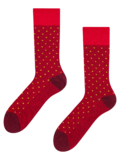 Chaussettes à motifs rouge foncé et jaune