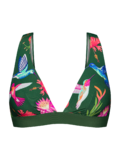 Lustige nahtlose Bralette für Damen Kolibri und Blumen