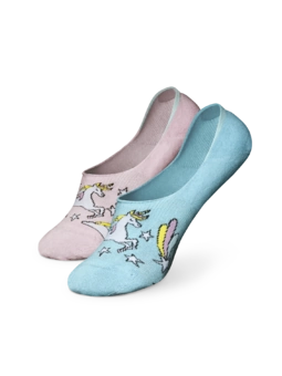 Chaussettes invisibles rigolotes Licorne arc-en-ciel