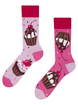 Chaussettes rigolotes Muffins rose
