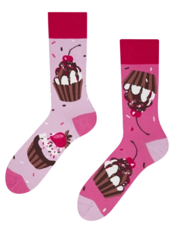Chaussettes rigolotes Muffins rose