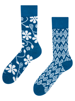 Chaussettes rigolotes en fibres de bambou Cyanotype