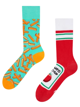Chaussettes rigolotes Frites et ketchup
