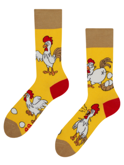 Lustige Socken Huhn oder Ei