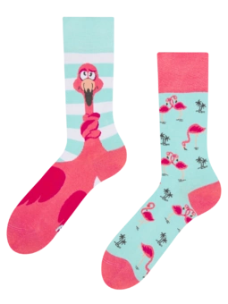 Lustige Socken Verwickelter Flamingo