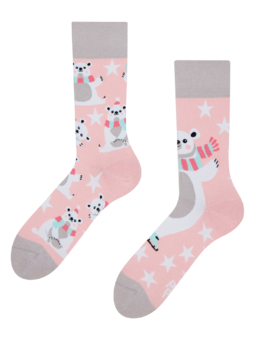 Veselé ponožky Polárny medveď na korčuliach