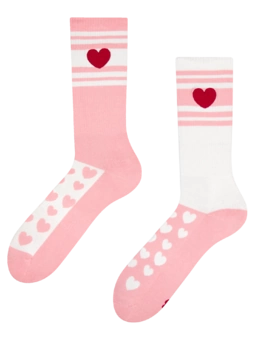 Chaussettes de sport rigolotes Rayures & Cœurs