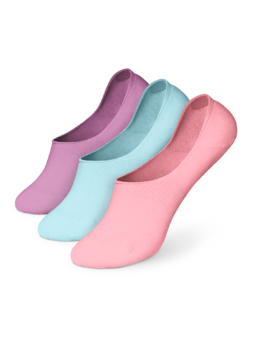 Памучни невидими чорапи, 3 броя Пастелни