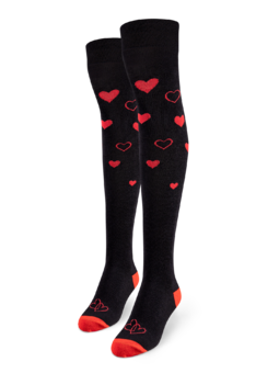 Chaussettes rigolotes hautes au-dessus des genoux Cœurs d’amour