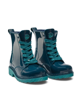 Bottes de pluie bleu émeraude rigolotes pour enfants