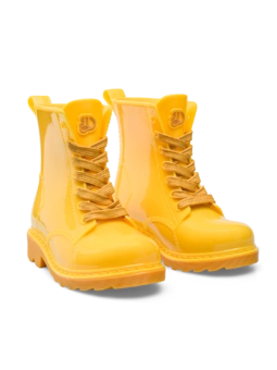 Bottes de pluie jaune or rigolotes pour enfants