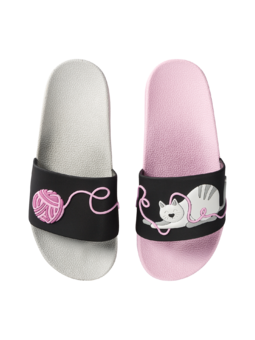 Sandales rigolotes pour enfants Chat et balle