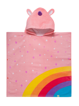 Poncho éponge à capuche rigolo pour enfants Licorne colorée