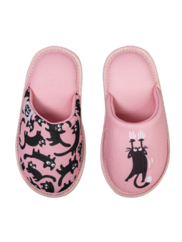 Veselé dětské papuče Růžové kočky