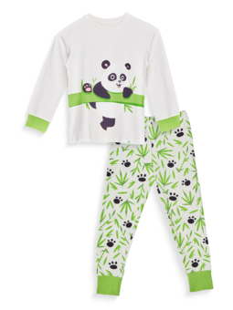 Vidám gyerek pizsama Panda és bambusz