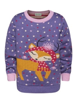 Veselý detský vianočný sveter Rozkošná srnka