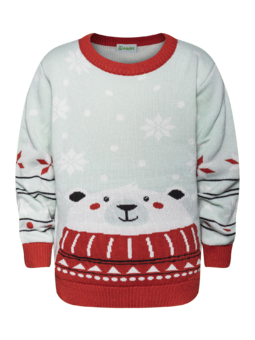 Veselý dětský vánoční svetr Zimní medvěd