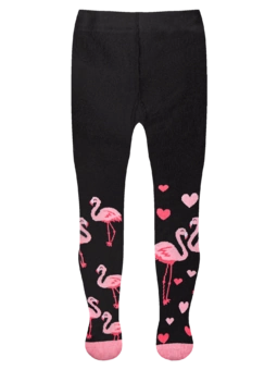 Protiskluzové dětské punčošky Plameňáci a srdíčka