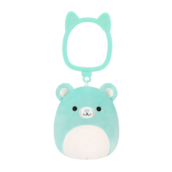 Porte-clés peluche Squishmallows de 9 cm Belinda l'ours bleu sarcelle