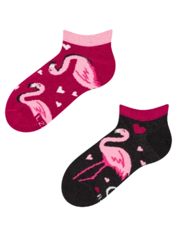Socquettes rigolotes pour enfants Cœurs et Flamants roses