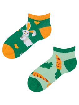 Socquettes rigolotes pour enfants Lapin et carotte
