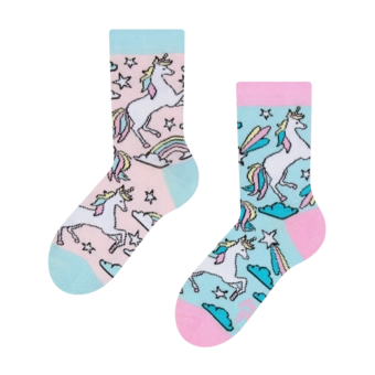 Chaussettes rigolotes pour enfants Licorne arc-en-ciel