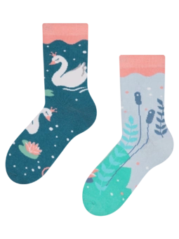 Chaussettes rigolotes pour enfants Cygnes